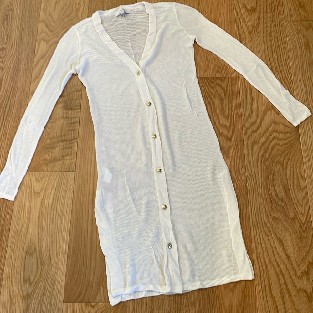 Loft XS lightweight knit sheer duster sweater